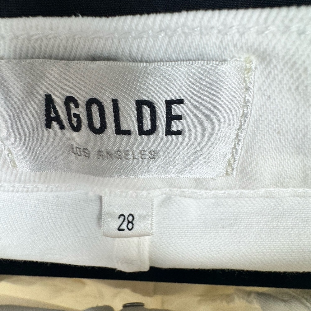 Agolde Riley Crop White Jeans - Picture 3 of 5